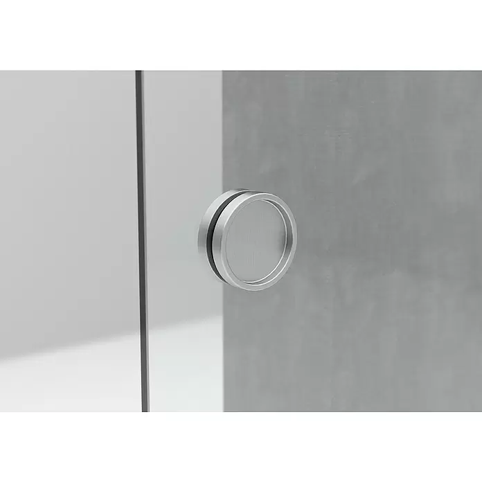 Entravia Griffmuschel - Silber, Rund - Runder Türgriff aus gebürstetem Metall für Glaspaneele.