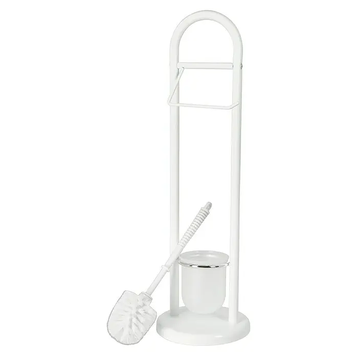 Venus WC-Kombi-Bürstengarnitur Amicella - Höhe: 63 cm, Weiß, Metall - Toilettenbürstengarnitur in Weiß mit Halterung. Das Badaccessoire für eine saubere Toilette und stilvolle Badgestaltung.