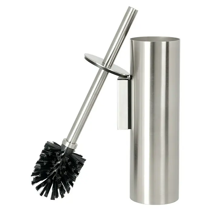 Zack WC-Bürstengarnitur Tubo - Wandmontage, Edelstahl, Matt - Eine elegante Toilettenbürste aus Edelstahl mit Halterung. Ideal für jedes moderne Badezimmer und leicht zu reinigen.
