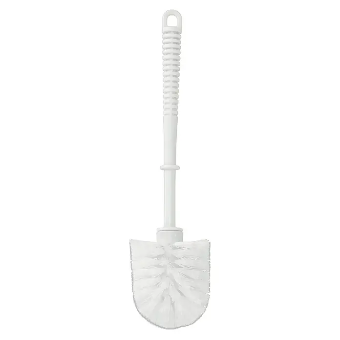 Venus WC-Kombi-Bürstengarnitur Amicella - Höhe: 63 cm, Weiß, Metall - Eine weiße Toilettenbürste mit langem Griff und Bürstenkopf zur Reinigung von Toiletten.