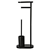Camargue Conjunto de escobillero y portarrollos Salsa (Altura: 67,5 cm, Negro, Mate) | BAUHAUS
