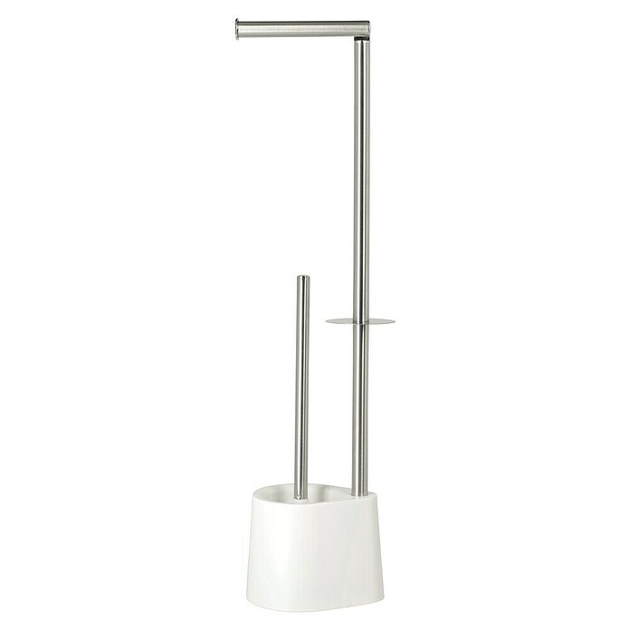 Venus Conjunto de escobillero y portarrollos Tango (Blanco/Cromo, Altura: 65,5 cm, Metal) | BAUHAUS