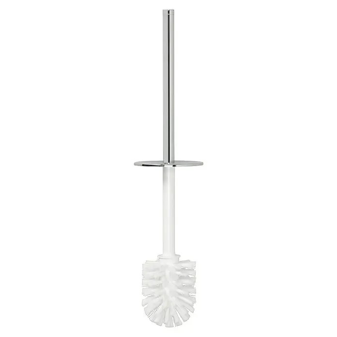 Keuco Edition 400 WC-Bürstengarnitur - Kunststoff, Weiß/Chrom - Eine Toilettenbürste mit einem verchromten Griff und weißen Borsten. Ideal für die Badreinigung und -pflege.