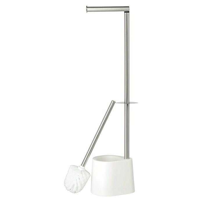 Venus Conjunto de escobillero y portarrollos Tango (Blanco/Cromo, Altura: 65,5 cm, Metal) | BAUHAUS
