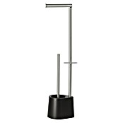 Venus Conjunto de escobillero y portarrollos Tango (Negro/Cromo, Altura: 65,5 cm, Metal) | BAUHAUS
