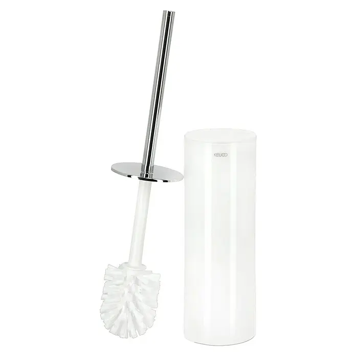 Keuco Edition 400 WC-Bürstengarnitur - Kunststoff, Weiß/Chrom - Toilettenbürstengarnitur von Keuco mit Bürste und Halter in Weiß und Chrom für ein sauberes Badezimmer.