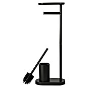 Camargue Conjunto de escobillero y portarrollos Salsa (Altura: 67,5 cm, Negro, Mate) | BAUHAUS