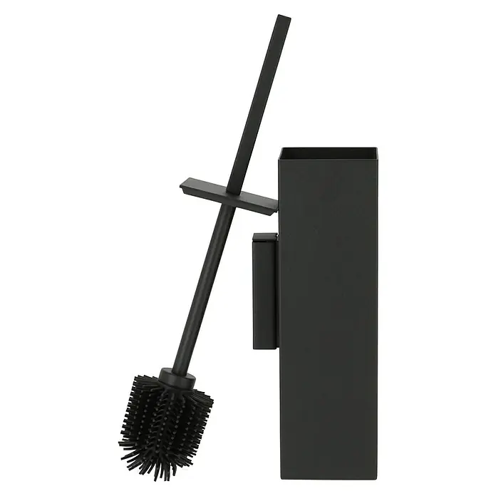 Zack Carvo WC-Bürstengarnitur - Mit Halterung, Edelstahl, Schwarz - Eine Toilettenbürste in Schwarz mit Halterung, ideal für moderne Badezimmer. Das schlichte Design passt zu jeder Einrichtung.
