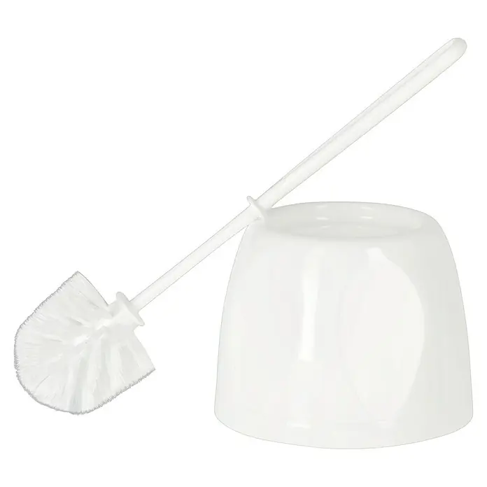 Poseidon WC-Bürstengarnitur Aga - Weiß, Kunststoff - Weiße Toilettenbürste mit Halter, ein unverzichtbares Utensil für jedes Badezimmer, das Sauberkeit und Hygiene gewährleistet.