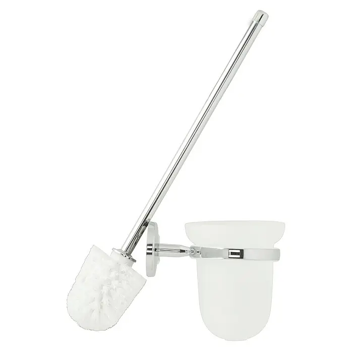 Lenz Flame WC-Bürstengarnitur - Mit Halterung, Chrom, Glänzend - Toilettenbürste mit Halterung zur Wandmontage. Das schlichte Design passt in jedes Badezimmer.
