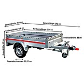 Stema Anhänger BH-R 850 (Nutzlast: 685 kg, Einachser, Kasteninnenmaß: 201 x 108 x 33 cm, Gebremst)