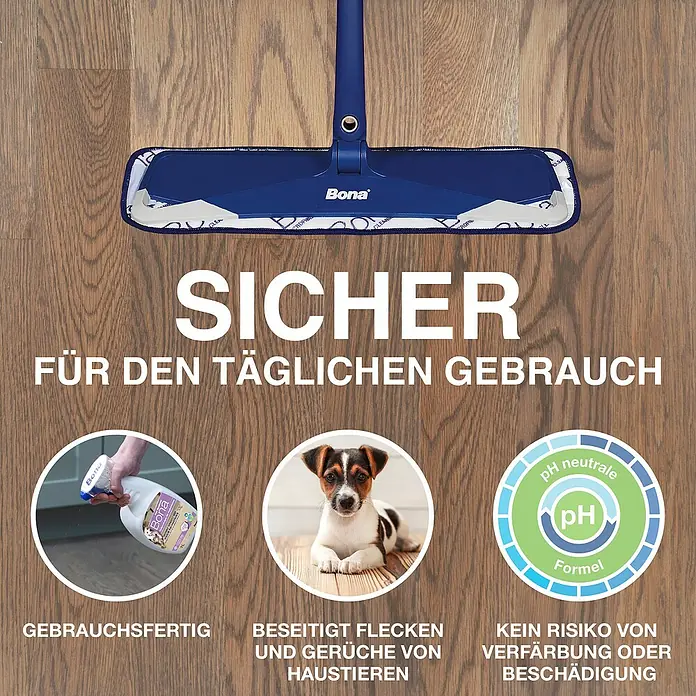Bona Pet System Reinigungsmittel Tiefenreiniger für Holzböden - 2,5 l, Kanister - Bodenreiniger mit der Aufschrift "Sicher für den täglichen Gebrauch", der Flecken und Gerüche von Haustieren beseitigt.