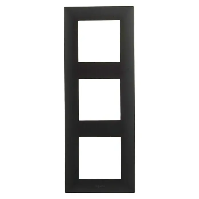 Legrand Niloé Step Marco - Antracita, Modelo de mecanismos: x 3, Plástico, Instalar - Marco triple negro para interruptores y enchufes, ideal para interiores modernos. Diseño elegante para una integración estilosa de componentes eléctricos.