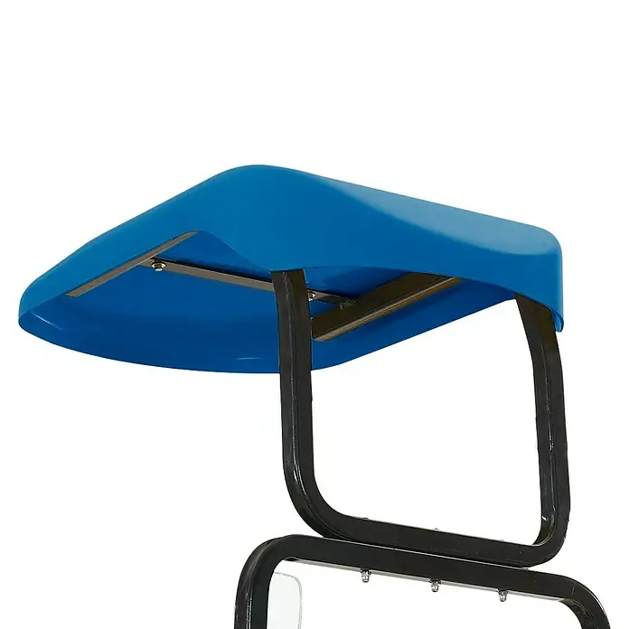 Scheppach Baggerdach - Passend für: Scheppach Mini-Bagger EXC815 - Nahaufnahme eines blauen Überdachungs-Kits, das Schatten spendet und vor Witterungseinflüssen schützt.
