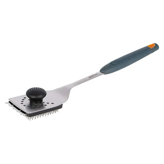 Kingstone Grillbesteck 3 in 1 - 2 -tlg. - Hier ist ein Grillbürstenreiniger mit einem stabilen Griff und einer Bürste, die für eine effektive Reinigung von Grillrosten entwickelt wurde.