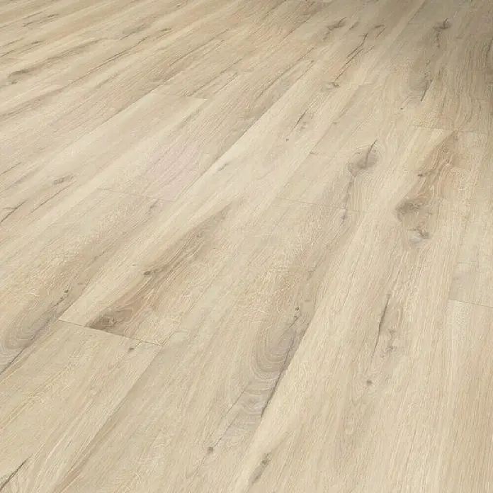 Gerflor Vinylbodenmuster Rigid Acoustic Paloma Natural - 250 x 229 x 5,4 mm, Paloma Natural - Nahaufnahme eines Holzfußbodens mit hellem Farbton und deutlicher Maserung, der eine warme, natürliche Ästhetik vermittelt.
