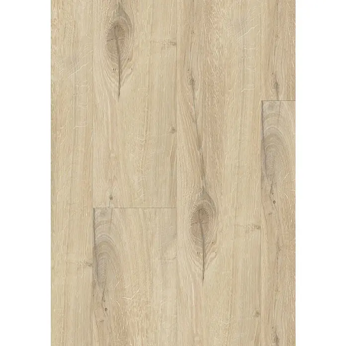 Gerflor Vinylbodenmuster Rigid Acoustic Paloma Natural - 250 x 229 x 5,4 mm, Paloma Natural - Die Nahaufnahme zeigt ein helles, freundliches Laminat mit einer authentischen Holzoptik, das eine warme und einladende Atmosphäre schafft.