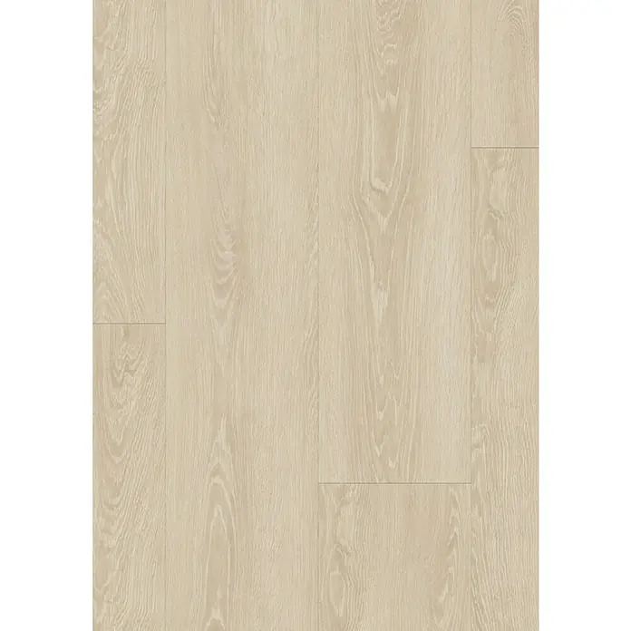Gerflor Vinylboden 30 Rigid Acoustic - Cabo Beige, Landhausdiele, 1.250 x 229 x 5,4 mm - Das Bild zeigt eine Nahaufnahme eines Laminatbodens mit hellem Holzdekor, der eine warme und einladende Atmosphäre vermittelt.