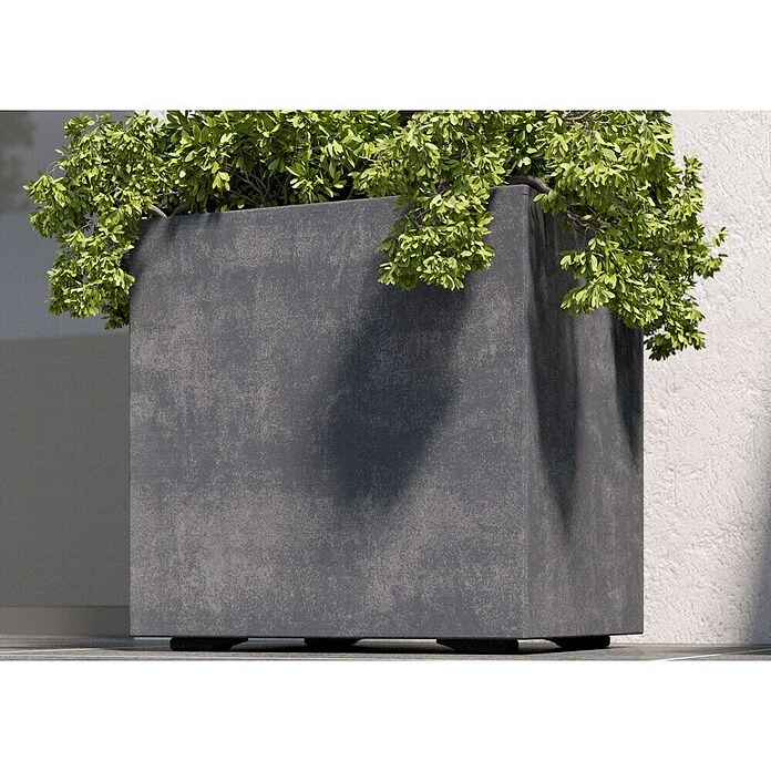 Deroma Millennium Pflanzkübel eckig (Außenmaß (L x B x H): 49 x 49 x 49 cm, Kunststoff, Ashgrey) | BAUHAUS