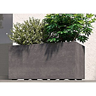 Deroma Millennium Pflanzkasten (Außenmaß (L x B x H): 59 x 25 x 25 cm, Kunststoff, Ashgrey)