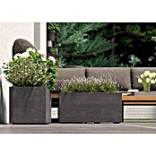 Deroma Millennium Pflanzkasten (Außenmaß (L x B x H): 59 x 25 x 25 cm, Kunststoff, Ashgrey) | BAUHAUS