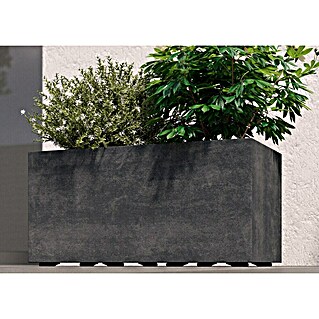 Deroma Millennium Pflanzkasten (Außenmaß (L x B x H): 59 x 25 x 25 cm, Kunststoff, Anthrazit)