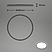 Ledpaneel, rond met backlight Zwart (Ø x h: 480 x 30 mm, Neutraal wit) | BAUHAUS