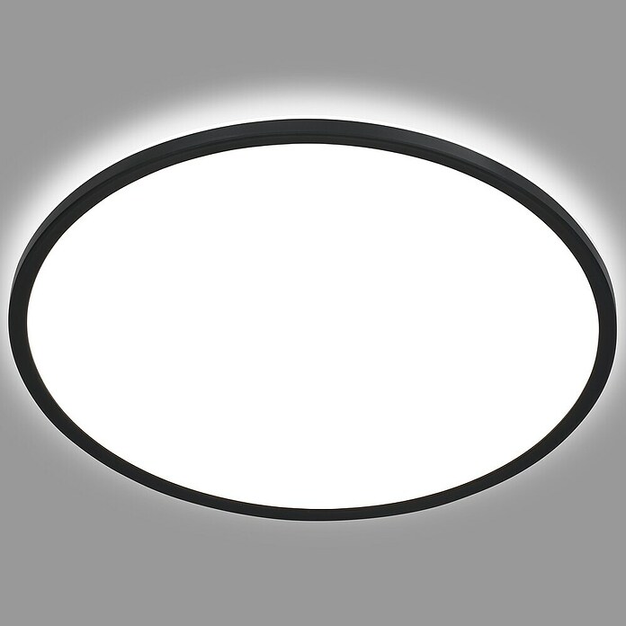 Ledpaneel, rond met backlight Zwart (Ø x h: 480 x 30 mm, Neutraal wit) | BAUHAUS