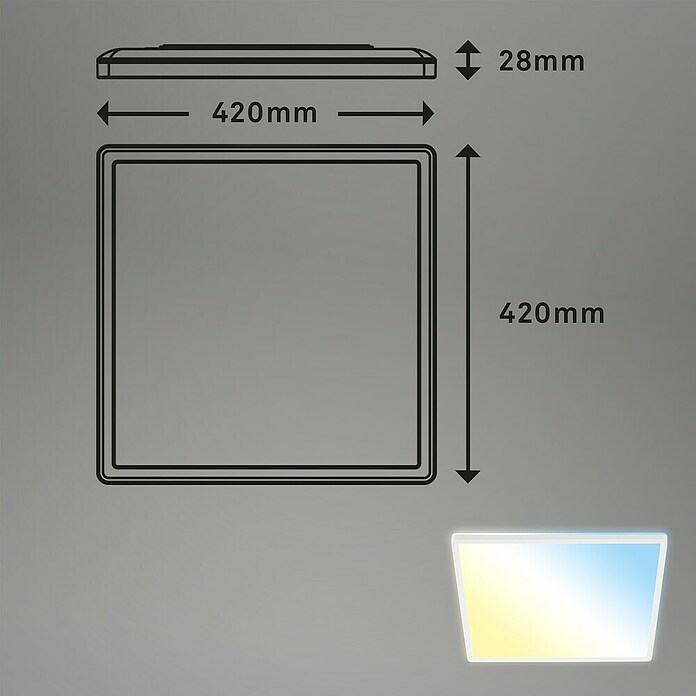 Led paneel met backlight (l x b x h: 420 x 420 x 30 mm, Koud wit) | BAUHAUS