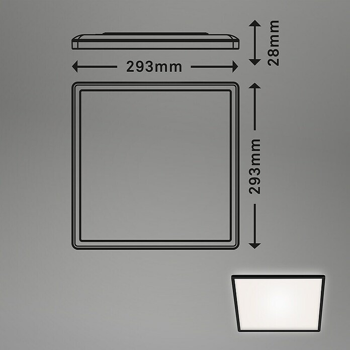 Led paneel met backlight (l x b x h: 293 x 293 x 28 mm, Neutraal wit) | BAUHAUS