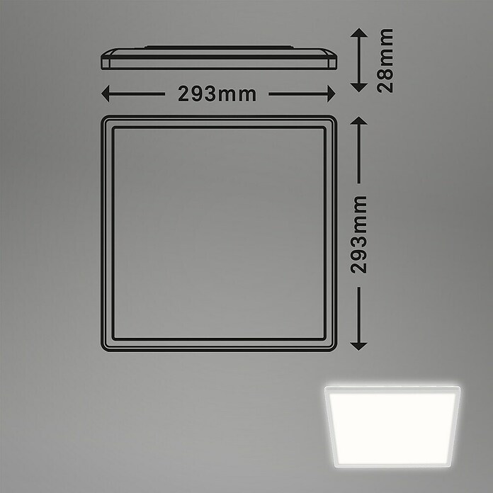 Led paneel met backlight (l x b x h: 293 x 293 x 28 mm, Neutraal wit, Wit) | BAUHAUS
