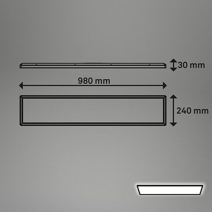 Led paneel met backlight zwart (l x b x h: 980 x 200 x 30 mm, Neutraal wit) | BAUHAUS
