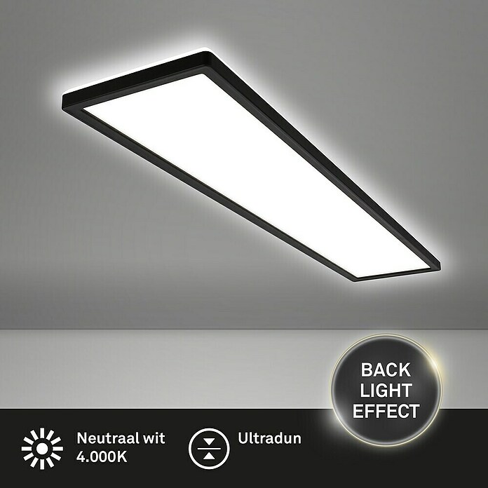 Led paneel met backlight zwart (l x b x h: 980 x 200 x 30 mm, Neutraal wit) | BAUHAUS