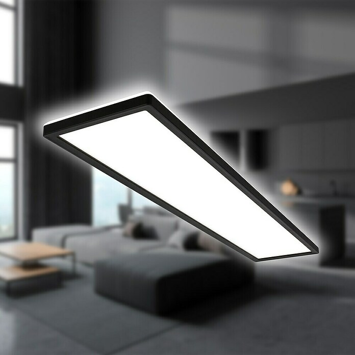Led paneel met backlight zwart (l x b x h: 980 x 200 x 30 mm, Neutraal wit) | BAUHAUS