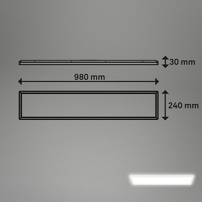 Led paneel met backlight Wit (l x b x h: 980 x 200 x 30 mm, Neutraal wit) | BAUHAUS