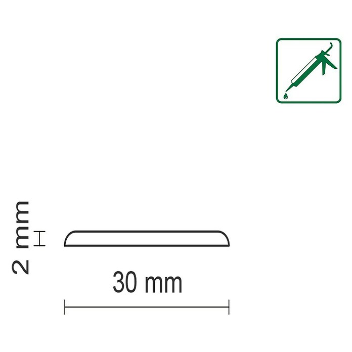 Abdeckleiste KU030 (2 400 x 30 x 2 mm, Weiß) | BAUHAUS