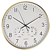 Reloj de pared Termo & Hygro (Diámetro: 38 cm, Oro, Clásico) | BAUHAUS