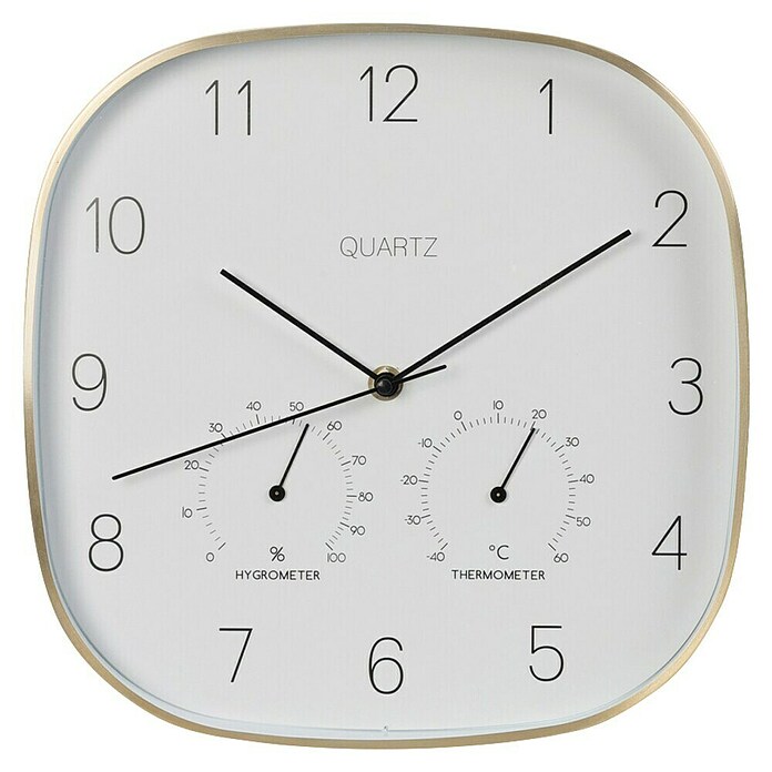 Reloj de pared Termo & Hygro (Diámetro: 28 cm, Oro, Clásico) | BAUHAUS