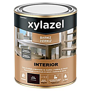 Xylazel Barniz para madera Interior al agua (Nogal, 750 ml, Brillante)