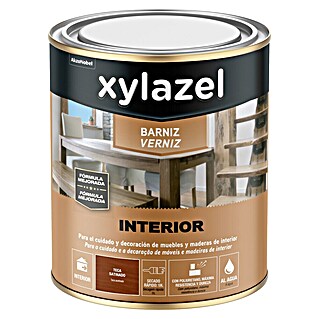 Xylazel Barniz para madera Interior al agua (Teca, 750 ml, Satinado)