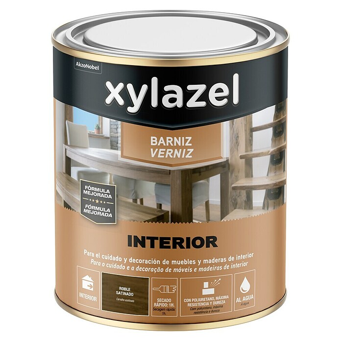 Xylazel Barniz para madera Interior al agua (Roble, 250 ml, Satinado) | BAUHAUS