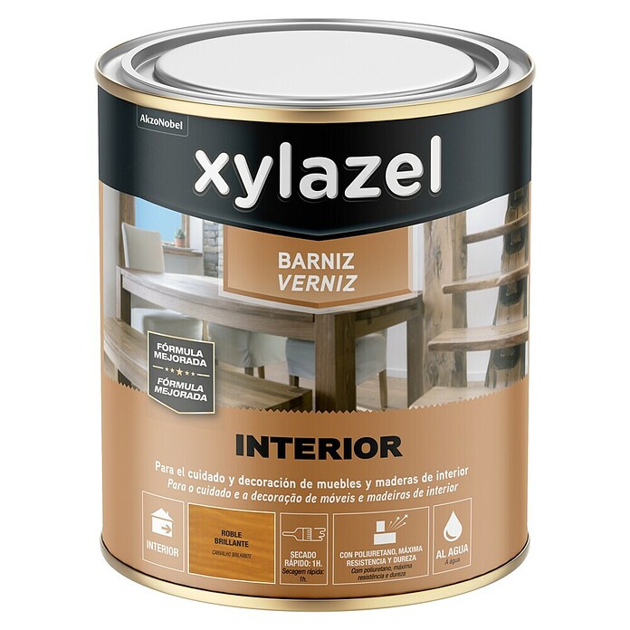 Xylazel Barniz para madera Interior al agua (Roble, 250 ml, Brillante) | BAUHAUS