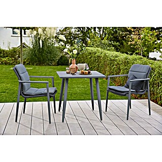 Sunfun Balkonmöbel-Set (5 -tlg., Aluminium/Kunststoff/Olefin, Night-Grey, Gartenstuhl stapelbar)