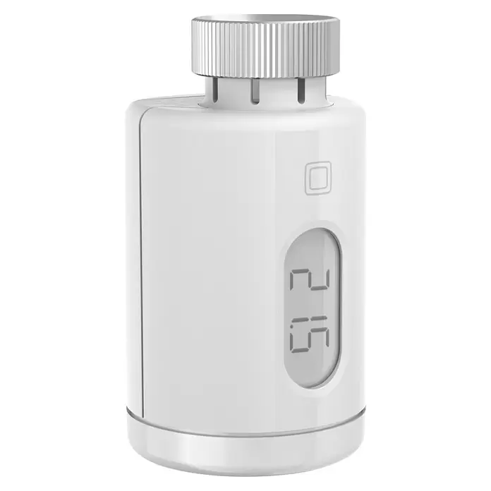 Homematic IP Heizkörper-Thermostat Pure - M30 x 1,5 mm, Ø x L: 5,65 x 9,5 cm, Weiß, 1 Stk. - Weißes smartes Heizkörperthermostat mit silberfarbenem, geriffeltem Drehknopf und digitaler Anzeige von 26.5.