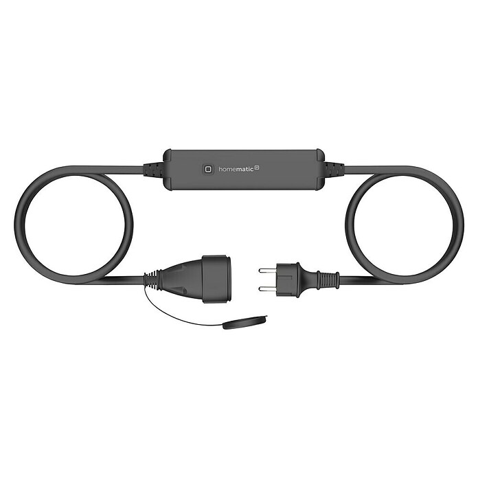 Homematic IP Smart-Steckdose Schalt-Mess-Kabel außen (IP44, Schwarz, 4,62 cm) | BAUHAUS