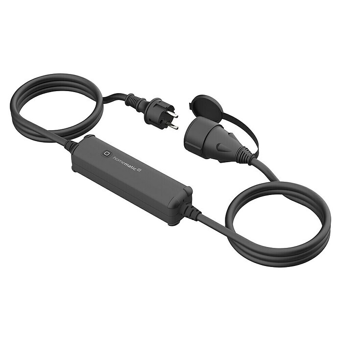 Homematic IP Smart-Steckdose Schalt-Mess-Kabel außen (IP44, Schwarz, 4,62 cm) | BAUHAUS