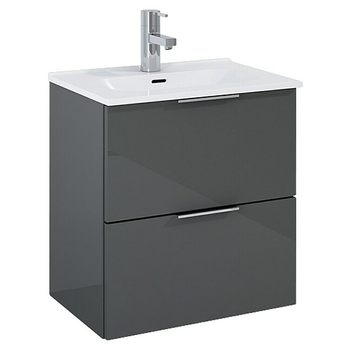Badmeubelset (51,5 cm, 2-delig, Antraciet, Hoogglans)