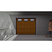 Solid Elements Puerta de garaje seccional PRO (250 x 212,5 cm, Marrón, Cuarterón 3 ventanas horizontal) | BAUHAUS