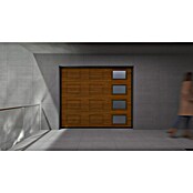 Solid Elements Puerta de garaje seccional PRO (250 x 212,5 cm, Marrón, Cuarterón 4 ventanas vertical) | BAUHAUS