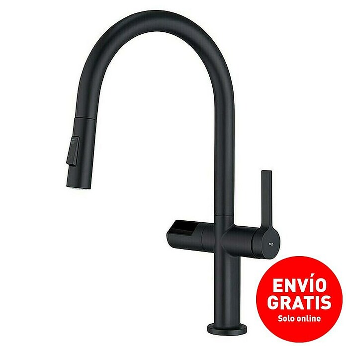 Imex Grifo de cocina extraíble Turín (Negro) BAUHAUS